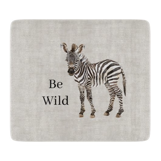 Zebra-Safari-Tier-Faux-Linon Schneidebrett (Vorderseite)