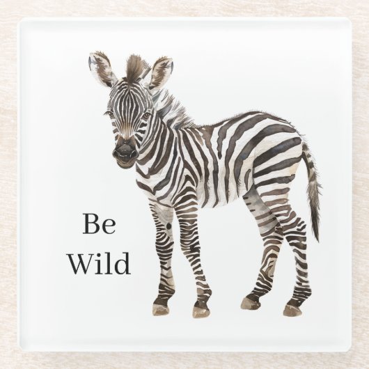 Zebra-Safari-Tier Glasuntersetzer (Vorderseite)