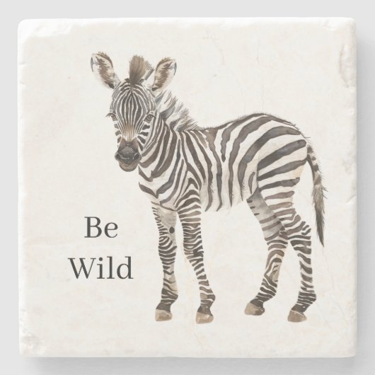 Zebra-Safari-Tier Steinuntersetzer (Vorderseite)
