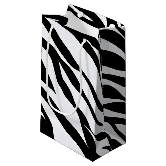 Zebra Safari Tiermuster Geschenktasche Kleine Geschenktüte (Vorderseite Schrägansicht)