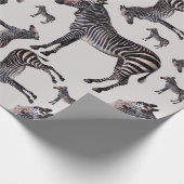 Zebra Safari Vintag Illustration Geschenkpapier (Ecke)