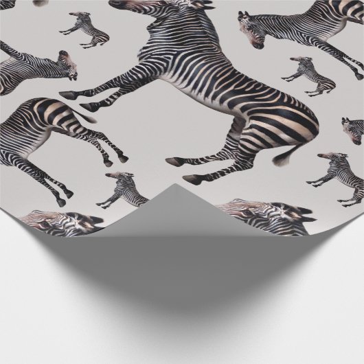 Zebra Safari Vintag Illustration Geschenkpapier (Ecke)