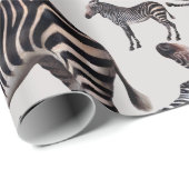 Zebra Safari Vintag Illustration Geschenkpapier (Rolleneckpunkt)