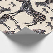 Zebra Safari Vintag Illustration Geschenkpapier (Ecke)