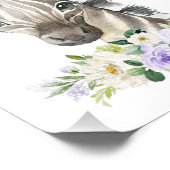 Zebra, Safari, violette Blumen, neutrale Geschlech Fotodruck (Ecke)