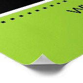 Zebra Salon Wellness-Center Poster Trendy Lime Gre (Ecke)