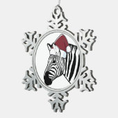Zebra Santa Dekoration Schneeflocken Zinn-Ornament (Rechts)