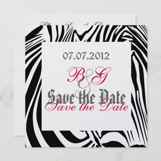 Zebra Save the Date (Vorne/Hinten)
