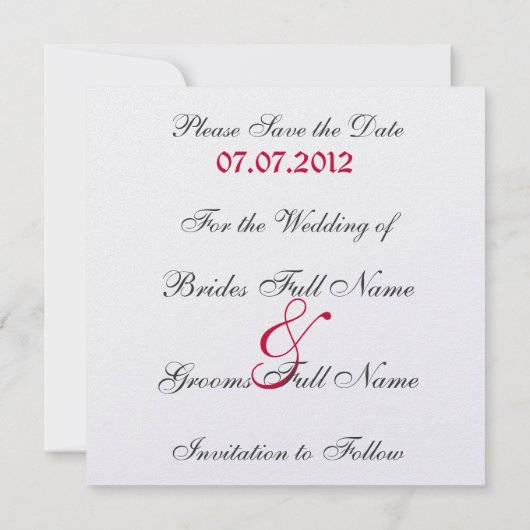 Zebra Save the Date (Rückseite)