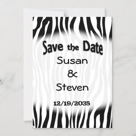 Zebra Save the Date Magneteinladung (Vorderseite)