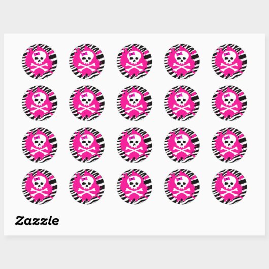 Zebra Scene Kid Skull Stickers (Blatt)