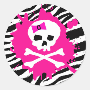 Zebra Scene Kid Skull Stickers