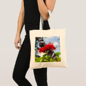 Zebra-Schmetterlinge auf roten Blume Tragetasche (Vorderseite (Produkt))