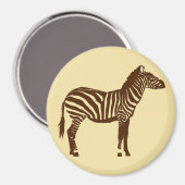 Zebra - Schokolade Brown und Camel Tan Magnet (Vorderseite/Rückseite)