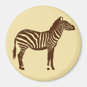 Zebra - Schokolade Brown und Camel Tan Magnet