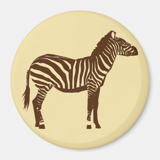 Zebra - Schokolade Brown und Camel Tan Magnet (Vorne)