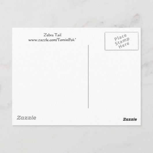 Zebra Schwanz Postkarte (Rückseite)