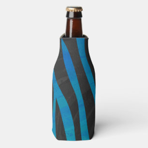 Zebra Schwarz Blau Print Flaschenkühler