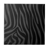 Zebra-Schwarz-Grau-Print Fliese (Vorderseite)