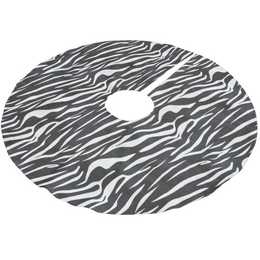 Zebra schwarz u. Weiß - Weihnachtsbaum-Rock Polyester Weihnachtsbaumdecke (Schrägansicht)