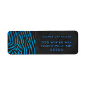 Zebra Schwarz und Blau mit Monogramm (Vorne)