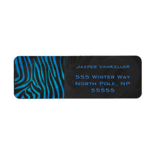 Zebra Schwarz und Blau mit Monogramm