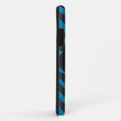 Zebra Schwarz und Blau mit Monogramm Case-Mate iPhone Hülle (Hinten/Rechts)