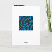 Zebra Schwarz und Blau mit Monogramm Karte (Rückseite)
