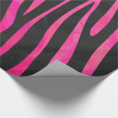Zebra-Schwarz-und Pink-Druck Geschenkpapier (Ecke)