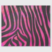 Zebra-Schwarz-und Pink-Druck Geschenkpapier (Flach)