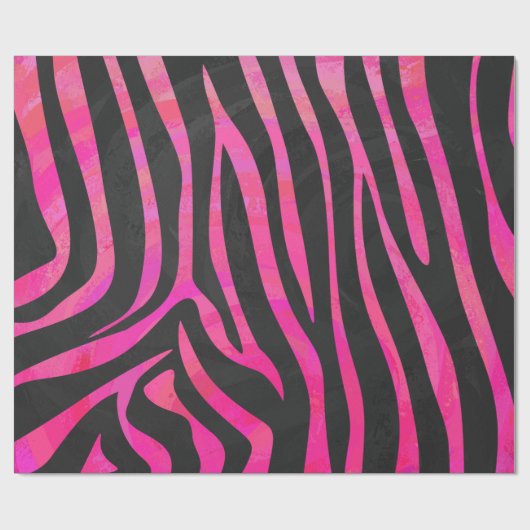 Zebra-Schwarz-und Pink-Druck Geschenkpapier (Flach)