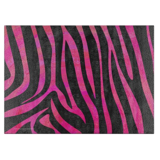 Zebra-Schwarz-und Pink-Druck Schneidebrett (Vorderseite)