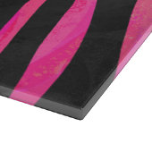 Zebra-Schwarz-und Pink-Druck Schneidebrett (Ecke)