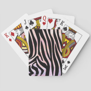 Zebra Schwarz und Rosa Druck Spielkarten