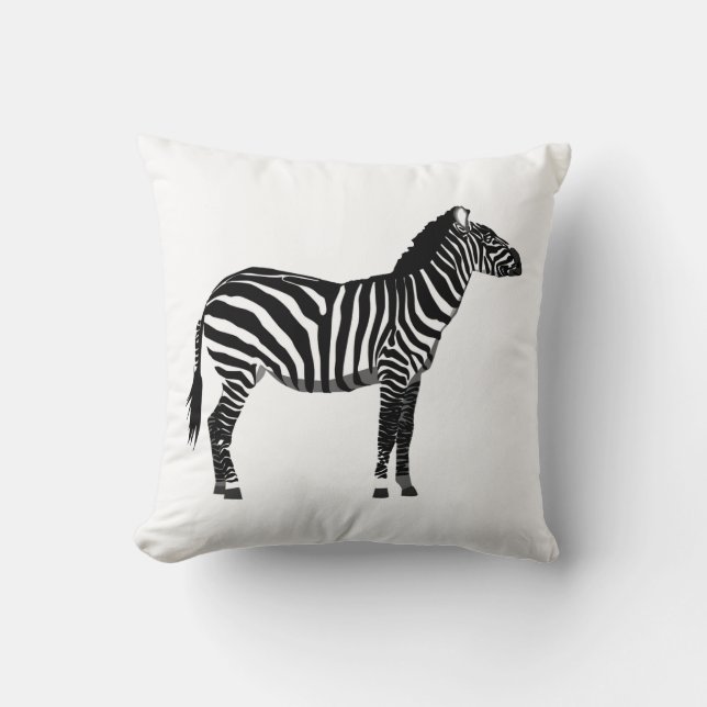 Zebra - Schwarz und Weiß Kissen (Vorderseite)