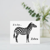 Zebra - Schwarz und Weiß Postkarte (Stehend Vorderseite)