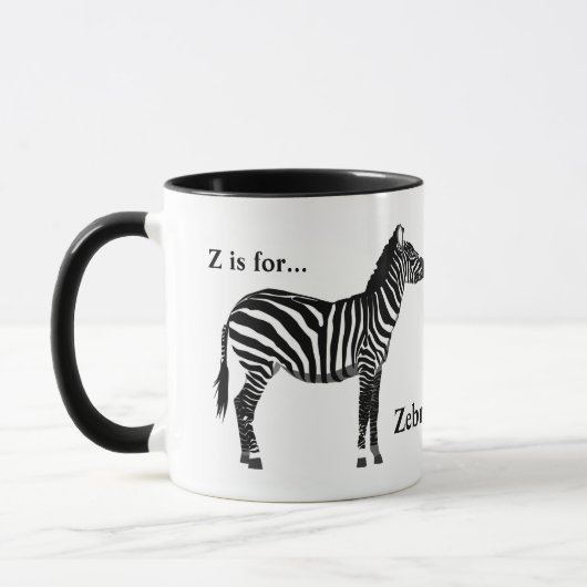 Zebra - Schwarz und Weiß Tasse (Links)