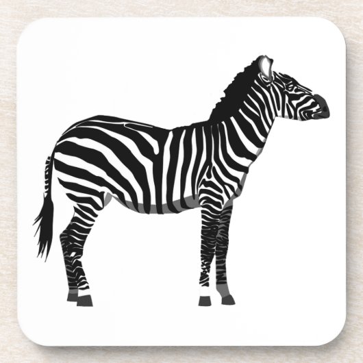 Zebra - Schwarz und Weiß Untersetzer (Vorderseite)