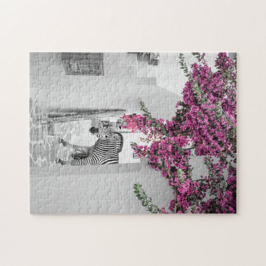 Zebra Schwarz-weiß Courtyard Art Puzzle (Horizontal)