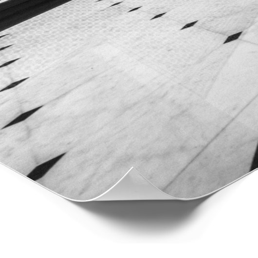 Zebra Schwarz-weiß Gebäude Landschaft Poster (Ecke)