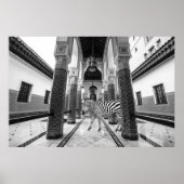 Zebra Schwarz-weiß Gebäude Landschaft Poster (Vorne)