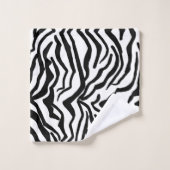 Zebra Schwarz-Weiß-Hide-Fellmuster Badhandtuch Set (Waschlappen)
