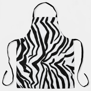 Zebra Schwarz-Weiß-Hide-Fellmuster Schürze