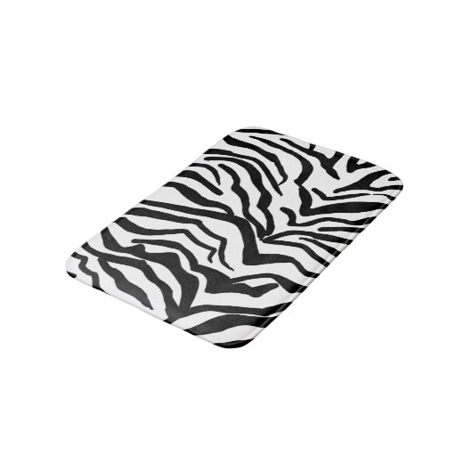 Zebra Schwarz-Weiß-Muster verborgen Badematte (Schrägansicht)