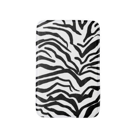 Zebra Schwarz-Weiß-Muster verborgen Badematte (Vorderseite Vertikal)