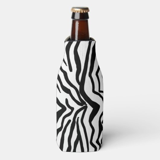 Zebra Schwarz-Weiß-Muster verborgen Flaschenkühler (Flaschenvorderseite)