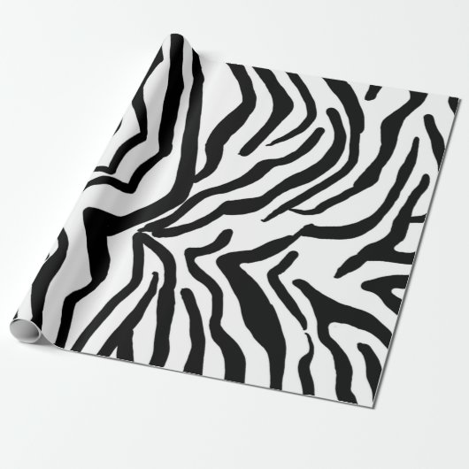 Zebra Schwarz-Weiß-Muster verborgen Geschenkpapier (Ungerollt)