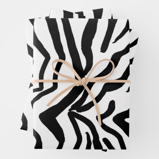 Zebra Schwarz-Weiß-Muster verborgen Geschenkpapier Set (Beispiel)