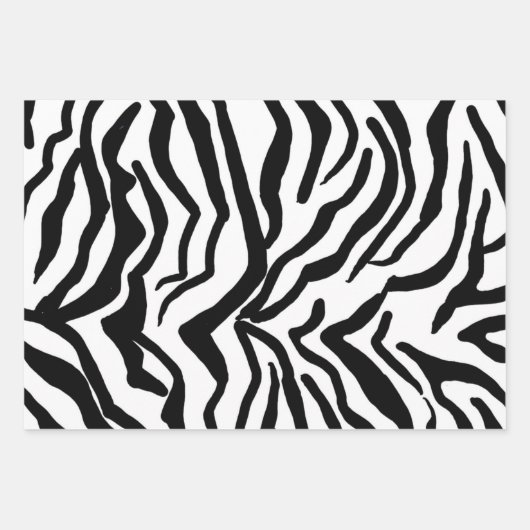 Zebra Schwarz-Weiß-Muster verborgen Geschenkpapier Set (Vorderseite)