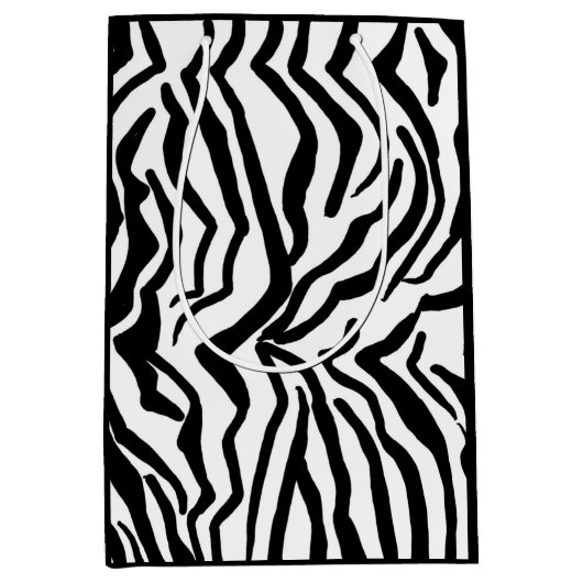 Zebra Schwarz-Weiß-Muster verborgen Mittlere Geschenktüte (Vorderseite)